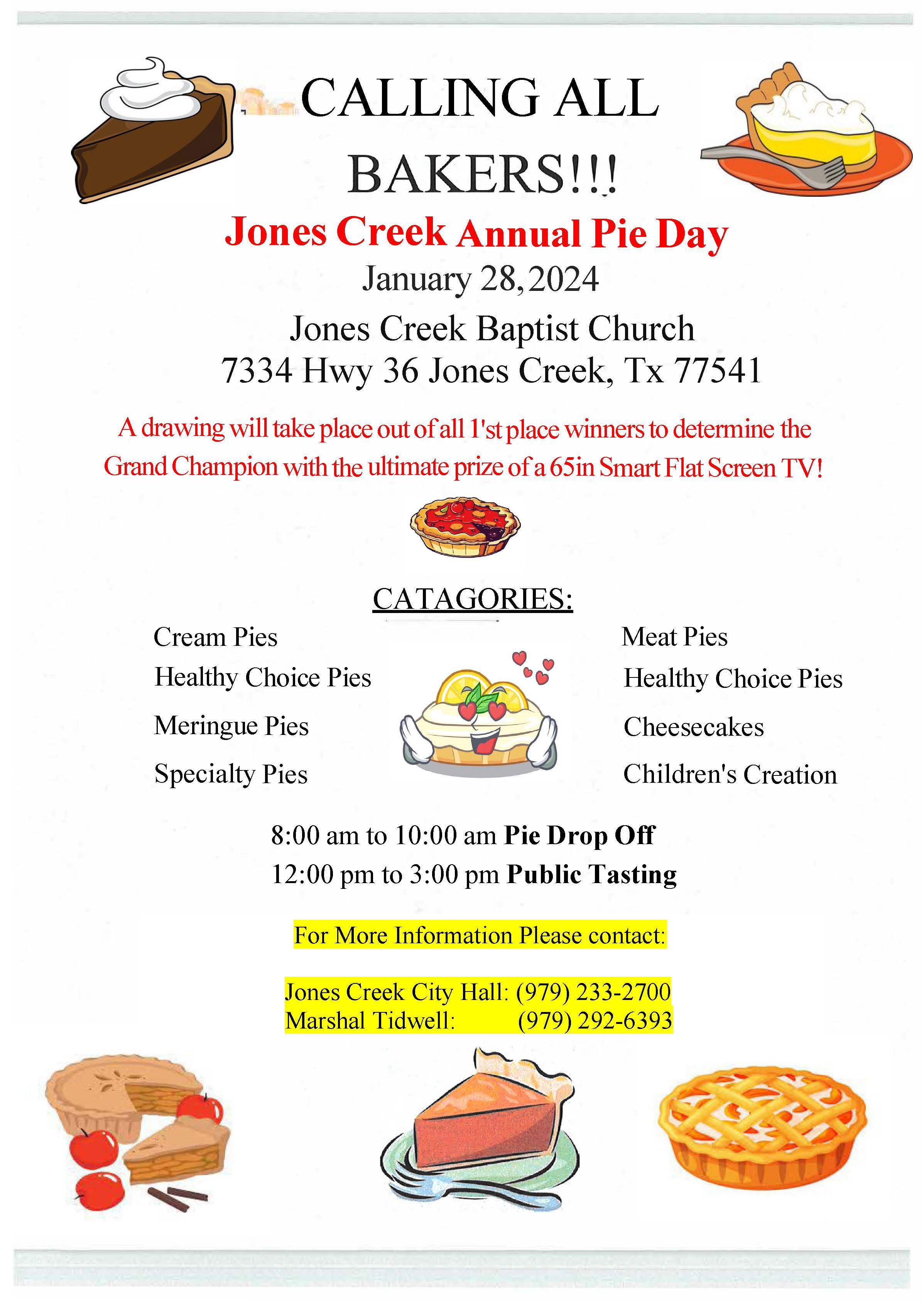 Village of Jones Creek Annual Pie Day | Jones Creek Texas