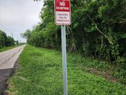 No Dumping Sign provided by Beautification Committee