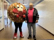 Pie Mascot and guest judge