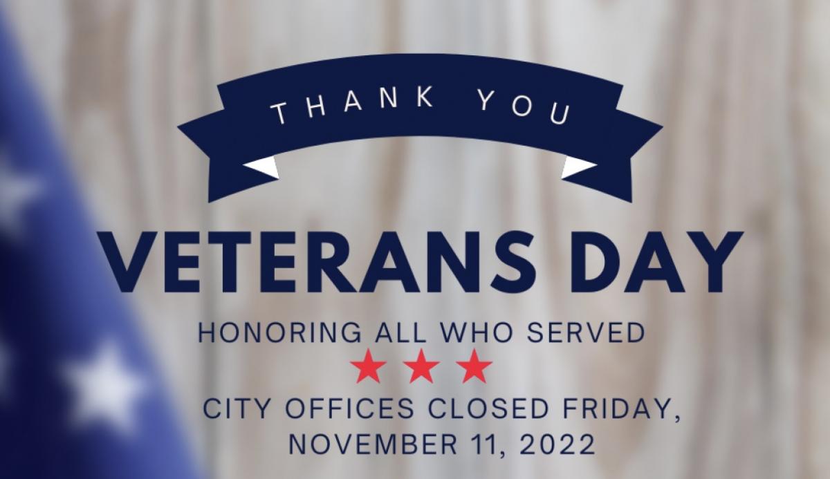 City Hall Closed-Veterans Day