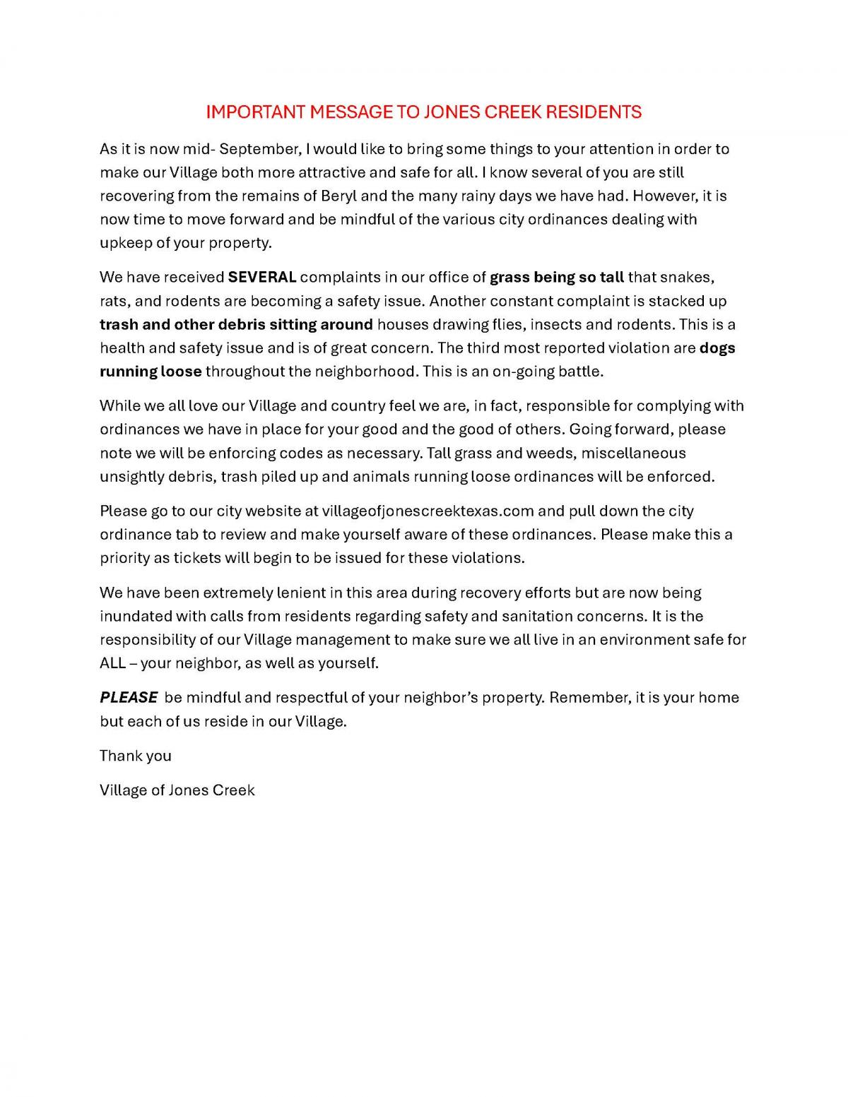 Code Enforcement Update