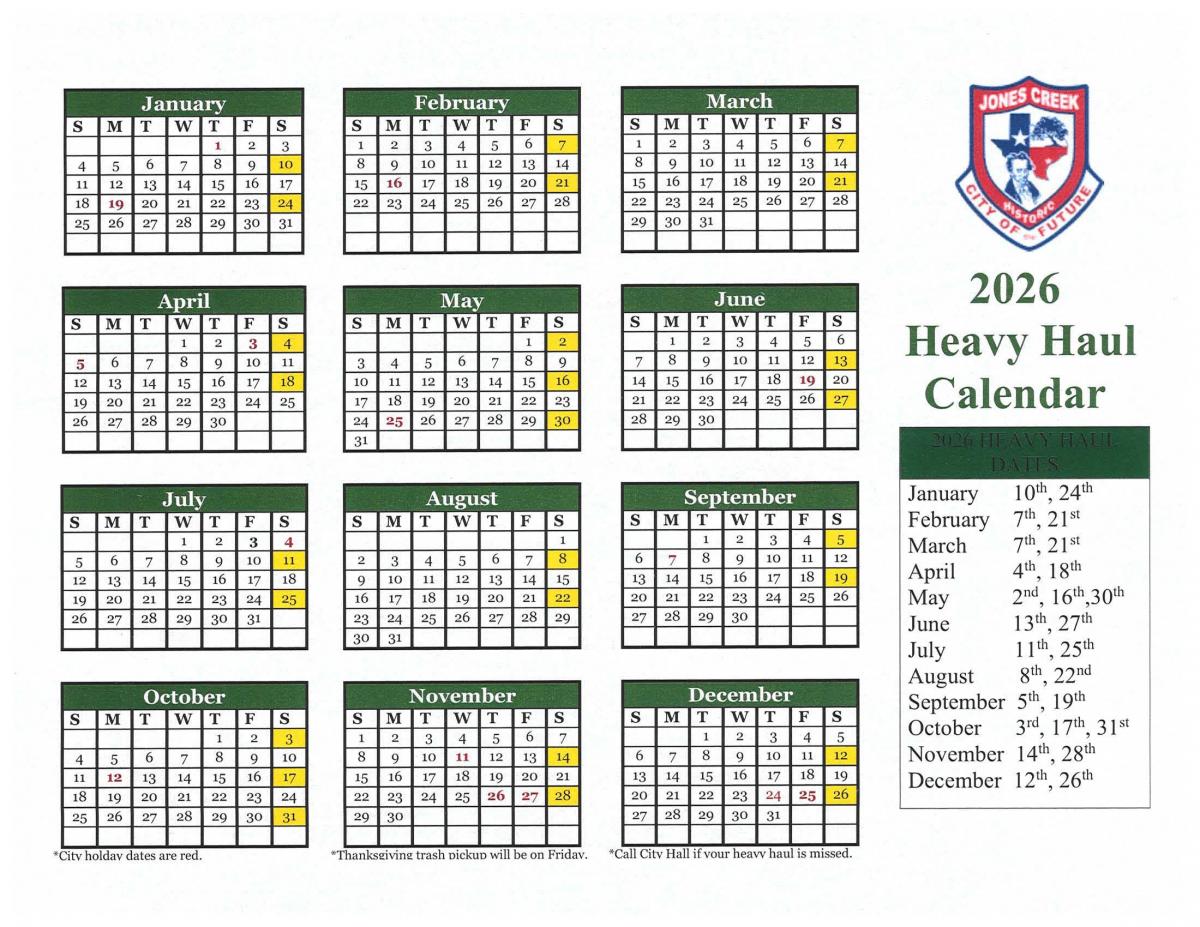 2026 heavy hau calender